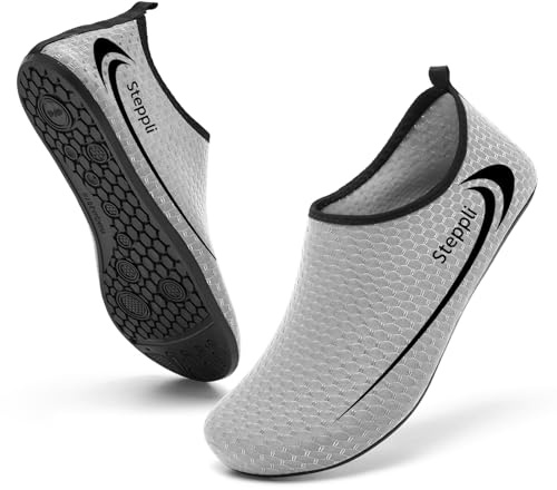 Steppli Water Shoes Swim Pool Sea Aqua Wet Socks for Men Women Grey EU40/41=UK6.0/6.5