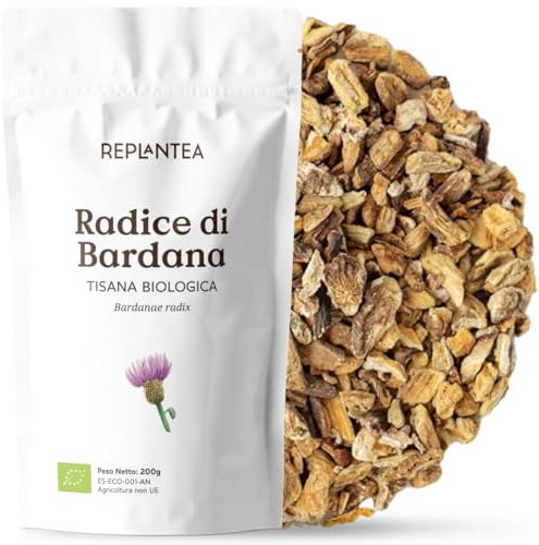 Tisana Depurativa BIO alla Radice di Bardana (200g) | Ideale per Pelle Impura e Detox Fegato | Taglio Tisana per 100 Tazze | REPLANTEA