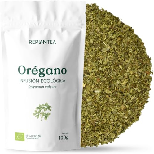 ORÉGANO ECOLÓGICO BIO (100g) | Hojas Secas a Granel de Intenso Sabor y Aroma | Ideal para Cocina, Pizza e Infusiones | Hierbas 100% Naturales REPLANTEA