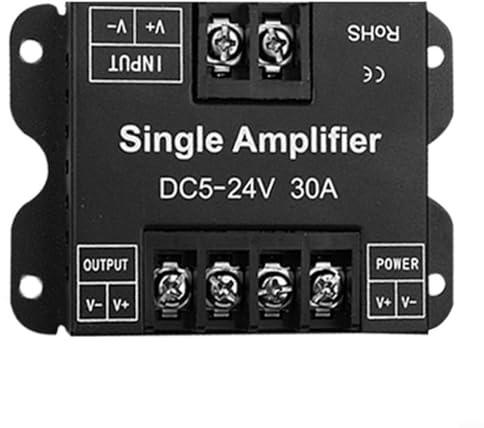 LED Controller Signal Verstärker DC 5-24V 30A Signalverstärker für Einfarbige LED Streifen mit Metallgehäuse für PWM Dimmer Steuerung