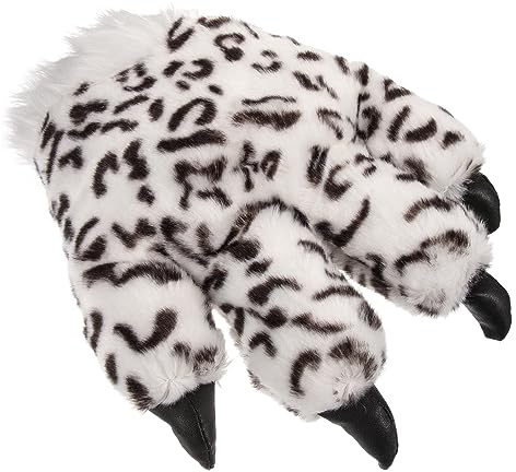 minkissy Plüschhandschuhe Tierpfoten im Schneeleoparden Design Hautfreundlich und Wärmend für Kostümparty und Festival Kreative Cosplay Tierhandschuhe für Kinder