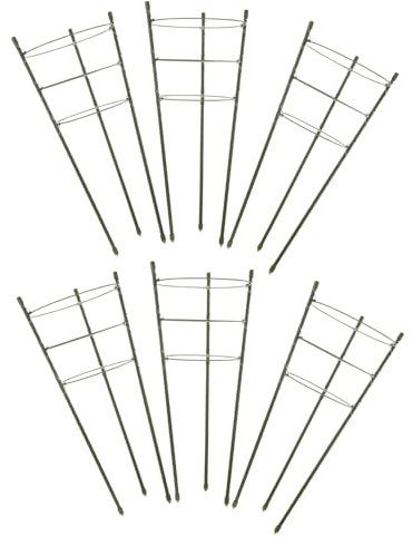 KONTONTY 6 Sets Garten Rankhilfe aus Leichtem Kunststoff Runder Tomatenkäfig und Pflanzstütze Stabiles Klettergerüst für Balkon Innenbereich und Garten Vielseitiger Gemüsesupport und