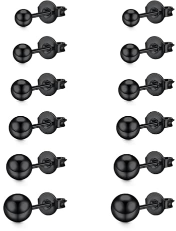 LAURITAMI Ohrstecker Set 3-8mm Zirkonia Eingelegt Ohrstecker,20G Chirurgenstahl Medizinische Ohrstecker Knorpel Ohrringe für Damen und Herren Mehrfache Piercings Schmuck