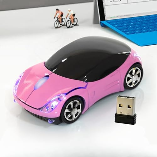 TICFOX Mouse Wireless 2.4G Mouse Wireless con ricevitore USB Design Ergonomico Mouse Computer Portatile Mouse Wireless per PC Laptop Tablet, Ufficio e Gaming (Rosa)