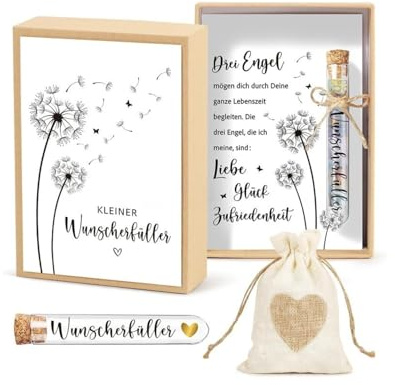 GONZTEL 1 Set Konfirmation Geschenk, Inklusive Kleine Wunscherfüller Grußkarte Geschenkbox Kunststoff Reagenzglas Jutesäckchen, Geldgeschenke Geburtstag, für Jugendweihe Abschluss