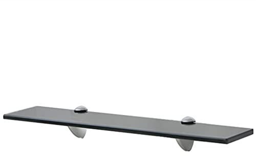 vidaXL Wand Regal Glasregal Glasboden Glasablage Badregal Schwarz 50x10 cm 8 mm