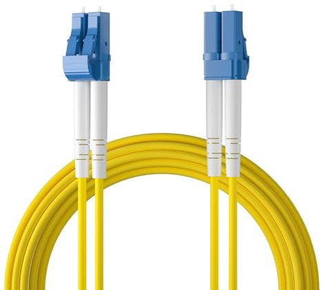 ipolex Cavo patch in fibra LC a LC Modalità unica, cavo fibra ottica 1/10Gb OS2, cavo Internet in fibra ottica duplex 9/125μm jumper fibra ottica LSZH per transceiver SMF SFP/SFP+, 10 metri, 4-Pack.