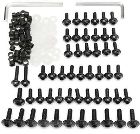 JenNiFer Clip De Fixation De Kit De Boulons De Carénage De Moto Vis pour Yamaha YZF R6 1999 2000 2001 2002 - Noir