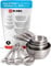 DI ORO® Set di misurini in acciaio inossidabile - Misurini di tazze e cucchiai dosatori - Misurazioni facili da leggere - Perfetti per gli ingredienti liquidi e secchi - Lavabili in lavastoviglie