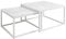lukmebel Yoshi 2 in 1 Set 2-er Set Weiß Hochglanz HG Couchtisch Tisch Wohnzimmertisch moderner Kaffeetisch Sofatisch Beistelltisch Wohnzimmer Metall Metallrahmen (Weiß/Weiß Hochglanz)
