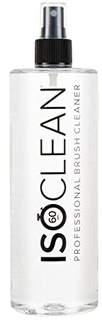 ISOCLEAN Makeup Brush Cleaner with Spray Top - Liquid Makeup Cleaner Solution for Makeup Brushes and Makeup Tools - Cleans Bristles - No Rinse Formula dries in 60 Seconds - Vegan, Cruelty-free - 275ml
