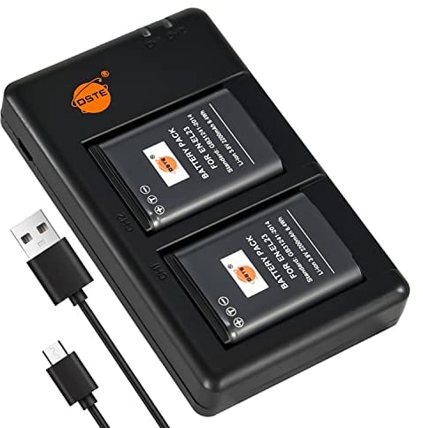 DSTE 2pcs EN-EL23 ENEL23 Rechargeable Li-ion Battery + USB Dual Charger Compatible with Nikon Coolpix P600 S810c P900S