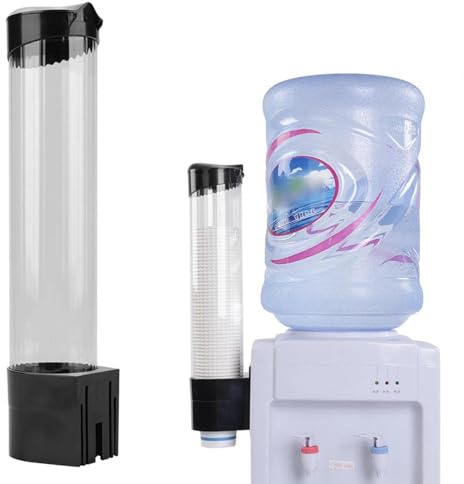 Niunion Dispenser per Bicchieri di Carta, Durable 60-80 Bicchieri Dispenser per Bicchieri di Carta e plastica Portabicchieri con Un Pulsante(Black)