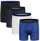 New Balance Boys' 3.5 Performance Boxer Briefs Trunks Underpants (4 Pack), Black/Team Royal/White/Magnet Print, X-Large