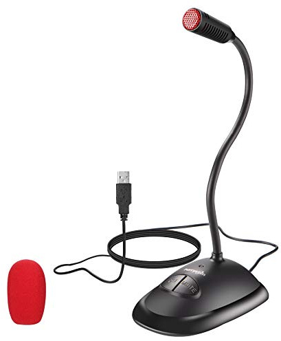 USB desktop microphone, Plug & Play Condenser Cardioid,Compatible with PC, Laptop, Mac