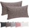 Selfitex 2er Set 30x50 cm, Sofakissen mit Füllung und Bezug, Dekokissen, Kopfkissen mit weicher Kissenfüllung, stilvolle Kissen Deko, robuster Polsterstoff, hochwertiges Couch Kissen (Braun)