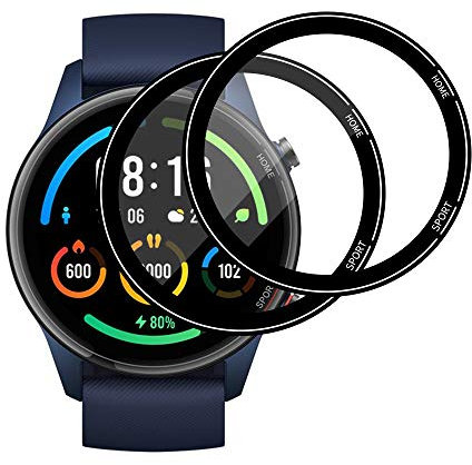 AiMok 2 Piezas Protector de Pantalla Compatible con Xiaomi Mi Watch [Anti-rasguños] [HD Transparente] 3D Cobertura Completa Protector de Pantalla para Xiaomi Mi Watch