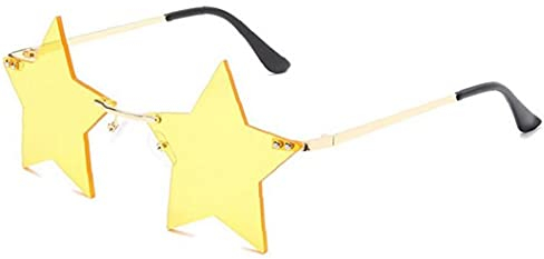 TOSSPER 1pc Randlos Sonnenbrille Fünfzackigen Stern Shaped Glasses Einzigartige Persönlichkeit Brille Funky Sonnenbrille Pentagram