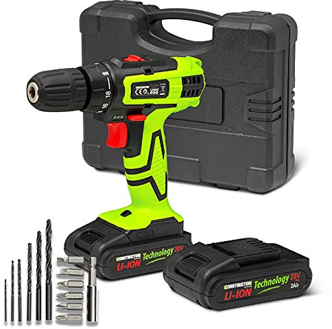 Perceuse visseuse 20V lithium-2 batteries - Chargeur rapide - Constructor
