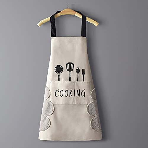 YQDHB Delantal de Chef Impermeable cinturón de Bolsillo para Mujer Delantal de Cocina para Hornear jardinería Restaurante Barbacoa Hombres y Mujeres