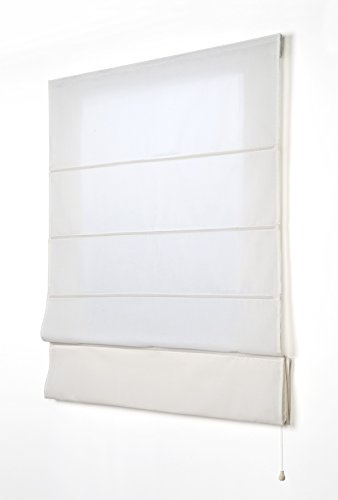Estores Basic - Faltrollo mit Stäben, Textilrollo für Fenster, Beige, 45 x 175 cm