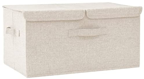vidaXL Aufbewahrungsbox Spielzeugkiste Spielzeugbox Stoffbox Faltkiste Faltbox Regalkorb Kiste Korb Box Organizer Stoff 50x30x25cm Creme