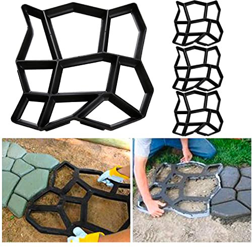Cecaylie 4 Stück Pflasterform Gehweg Form Pflasterstein D.I.Y. Pflaster Pflastermacher Gießen 43x43x4cm Pflasterform Schablone für Beton, Gehweg, Pflastersteine, Terrassenplatten