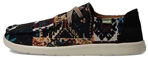 Sanuk Shaka Lite Sl - Mocasines para hombre, Negro Multi, 44 EU
