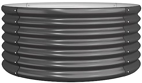 vidaXL Pflanzkübel Blumenkübel Hochbeet Blumenkasten Pflanzgefäß Pflanzkasten Blumentopf Garten Pulverbeschichteter Stahl 80x80x36cm Anthrazit