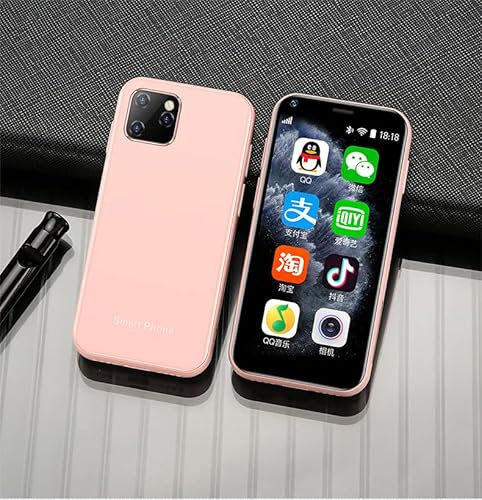 Mini Teléfono Inteligente 3G para Android, Teléfono Celular de Bolsillo, Teléfono Móvil Pequeño Portátil, Mini Teléfono con Pantalla Táctil de 2.5 , Compatible con Internet 3G,(Rosa Sakura)