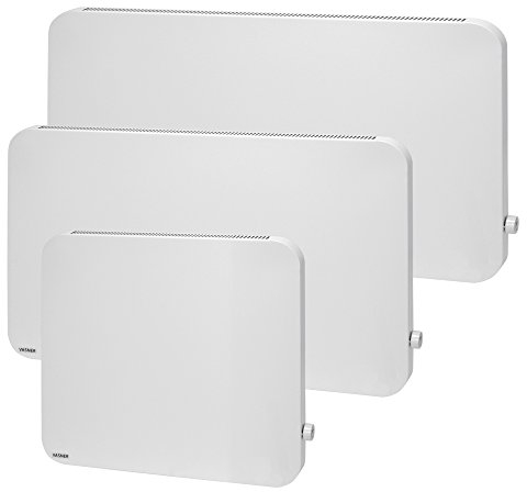 VASNER Konvi Plus Infrarot-Hybridheizung – Elektroheizung mit Thermostat, 600-1200 Watt, Hybrid Infrarotheizung weiß runde Ecken, Wandmontage, 3 J. Garantie, deutsche Carbon-Technik (900 Watt)