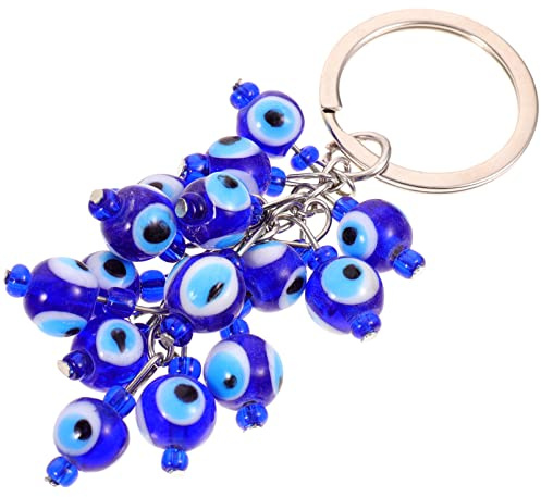 Artibetter Clé Oeil du Diable Porte-clés en Métal Porte-clés Hamsa Porte-clés Assorti Pendentif Sac à Pendentif Breloque Mauvais Œil Ojo De Porte-Bonheur Manquer Yeux Bleus Verre Élégant