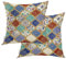 BaoNews Moroccan Trellis Outdoor Throw Pillow Covers,Turquoise Patchwork Islam Arabic Indian Water Resistant Linen Cushion Cover Hidden Zipperl Indoor Pillows for Hair Skin Square 18X18 In 2 Pcs