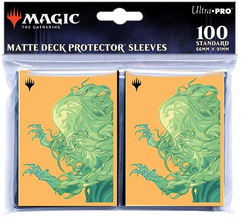 Ultra PRO - MTG Commander Masters 100ct Standard Size Card Sleeves - Omnath, Locus of Mana Artwork, Matte Finish with ChromaFusion Technology, Protect Magic: The Gathering Cards, Standard Size Cards