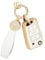 BLINGOOSE Autoschlüssel Hülle für VW Golf 7 MK7 Tiguan T ROC Cross Polo Touran Taigo Zubehör 3-Tasten Auto Schlüsselgehäuse Schutz Glitzer Schlüsselanhänger TPU Girly Frauen Weiss Gold