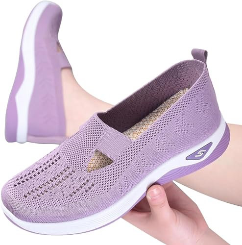 Stafeny Zapatillas ortopédicas para Mujer - Zapatos sin Cordones para Mujer con Soporte para el Arco (Púrpura Claro, Adulto, 37, Números, Sistema Tallas Calzado EU, Mediano)