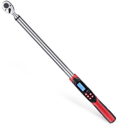 DESHIL Drehmomentschlüssel, digitaler Drehmomentschlüssel, 17–340 Nm, ± 2 % hohe Genauigkeit, Zoll-Pfund-Drehmomentschlüssel mit Summer und LED-Blitz-Benachrichtigung, für