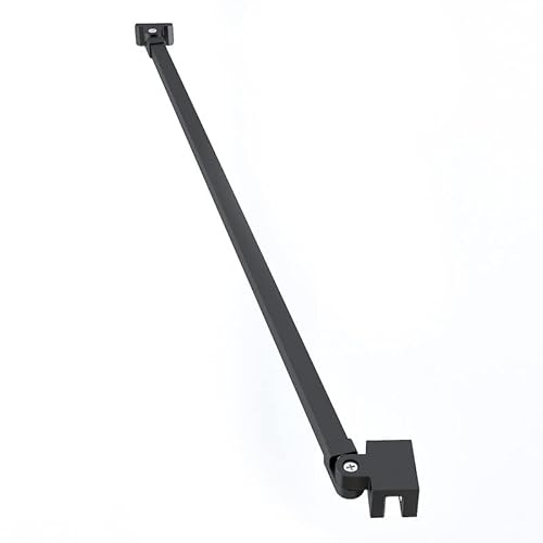 Stabilisator Haltestange 48cm für Duschen Duschabtrennung Glaswand Walk in Dusche 360°drehbar Aluminium Duschkabine Glasdicke 5-8 mm mit Gelenk flexibel Matt Schwarz (1 stück)