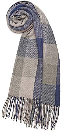 Oak & Tea Damen Schals Winter Warm Tartan Schals Kaschmir Gefühl Wraps, Schal Geschenke für Frauen (Grau)