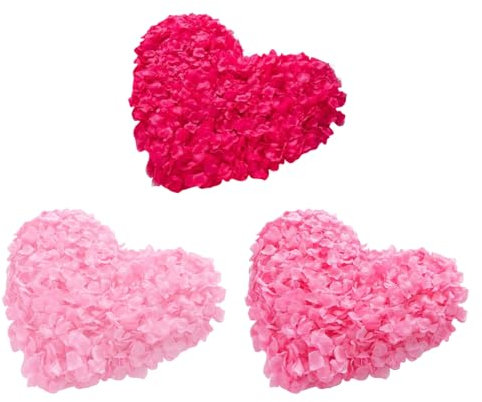 JTKREW 1500 Pezzi Petali di Rosso Artificiali,Petali di Rosso,Matrimonio,San Valentino,Centro Tavola,Compleanno,Atmosfera Romantica