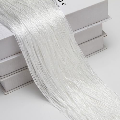 Wambere 2 Stück 1m × 2m Fadenvorhang Linienvorhang Türvorhang Hintergrundvorhang Seilvorhang Schnur Vorhang Gardine Curtain für Fensterdekoration Raumteiler Dekoration Feiertagsdekoration,Weiß