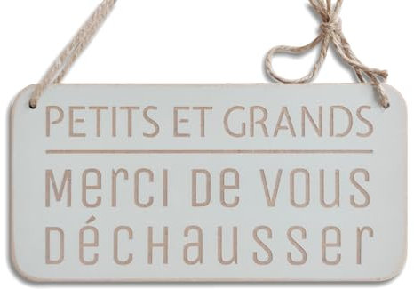 PlaqueMarket | Enlever Vos Chaussures Plaque de Porte en Bois Pancarte d'Entrée de Bienvenue Panneau à Suspendre