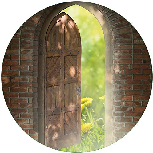 Wallario Glasbild rund Offene Pforte - Rund, 50 cm Durchmesser Wandbild Glas in Premium-Qualität: Brillante Farben, freischwebende Optik