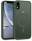 GUAGUA Magnetic for iPhone XR Phone Cases, iPhone XR Case [Compatible with MagSafe] [Military Grade Protection] Translucent Matte Back Slim Shockproof Anti-Scratch Phone Cover 6.1-Inch, Green