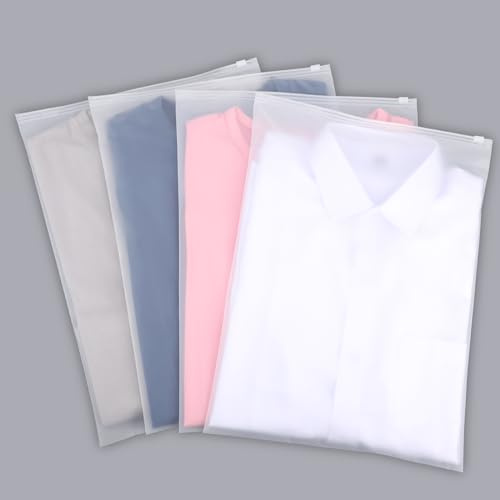 Svaldo Sac Zipper Voyage, 50 Pièces 30 * 40cm Sac Rangement Valise, Sac de Rangement Plastique Transparent Dépoli, Organisateur de Valise (Sans Trous de Ventilation)