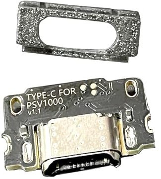 New for PSV1000 Type-C Port Mod Kit Replacement, for Sony Playstation PS Vita PS PSV 1000 Handheld Console, DIY USB-C C-to-C Charge / Data Socket Interface Module + Holder Sleeve 100% Fit, Silver
