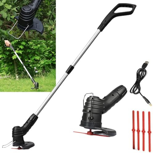 FfiMe Coupe-Herbe à Batterie sans Fil, Coupe-Herbe sans Fil, Outil de Jardin, Coupe-Herbe sans Fil, Coupe-Herbe Rechargeable sans Fil, Coupe-Herbe pour Le désherbage de la pelouse du Jardin Black