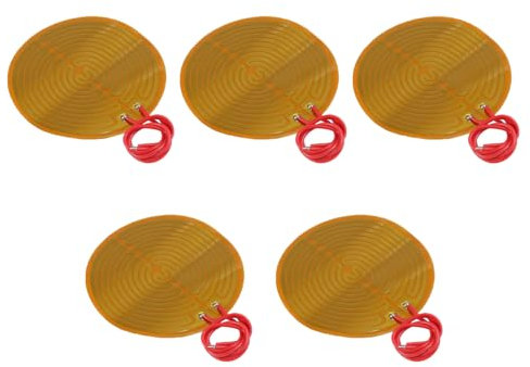 ALAMCN 5 Stück Heizfolie Heizplatte 12V 13W Polyimid Heizfolie Klebstoff Selbstklebende PI Heizelemente Folie für Elektrische Heizung Gerät Heizplatte, Runde 70mm