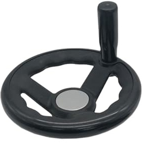 Handrad, 12 x 100 mm, rundes Handrad, 3 Speichen, Nylon, Maschinen-Handrad mit Griff für Holzbearbeitungsmaschine, Fräsmaschine und Drehmaschine