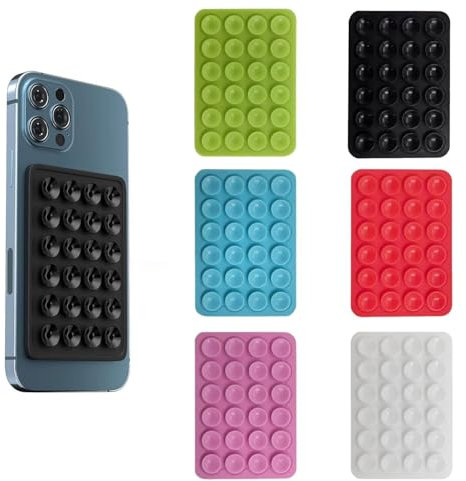 Fenglin-joy Silicona Ventosa Teléfono, 6 Piezas Soporte para Teléfono con Ventosa Soporte Cuadrado para teléfono móvil para Todos los Modelos de teléfono